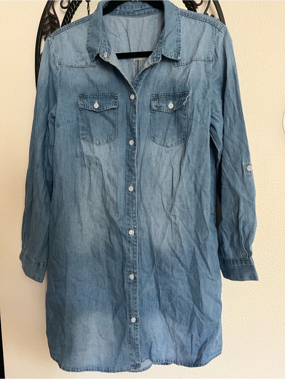 Light Blue Denim Shirt Dress